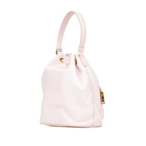 Prada triangle logo plate Shoulder Bag pink nylon - Picture 3 of 10